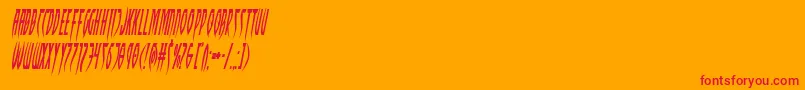 Inhumanitycondital Font – Red Fonts on Orange Background