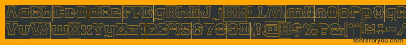 BillyTheKidHollowInverse Font – Black Fonts on Orange Background