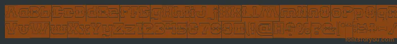 BillyTheKidHollowInverse-fontti – ruskeat fontit mustalla taustalla