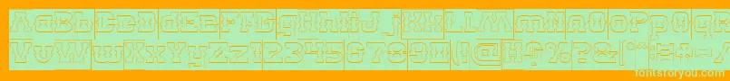 BillyTheKidHollowInverse Font – Green Fonts on Orange Background