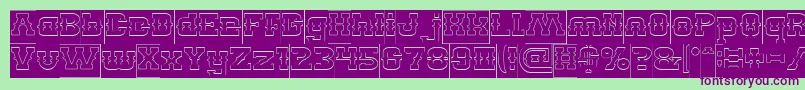 BillyTheKidHollowInverse Font – Purple Fonts on Green Background