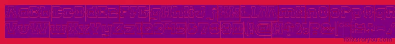 BillyTheKidHollowInverse-Schriftart – Violette Schriften auf rotem Hintergrund