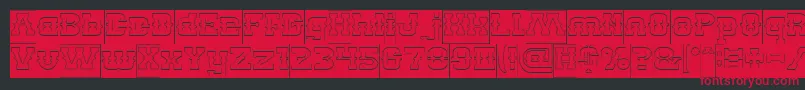 フォントBillyTheKidHollowInverse – 黒い背景に赤い文字