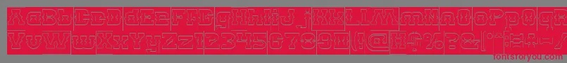 フォントBillyTheKidHollowInverse – 赤い文字の灰色の背景