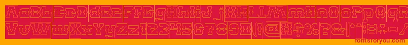 BillyTheKidHollowInverse Font – Red Fonts on Orange Background