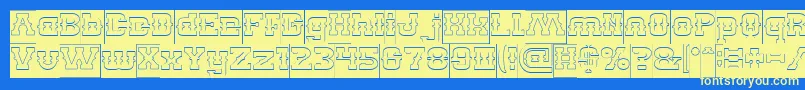 BillyTheKidHollowInverse Font – Yellow Fonts on Blue Background