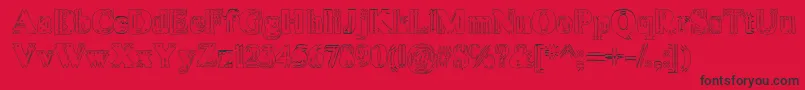 VibratoHollow Font – Black Fonts on Red Background