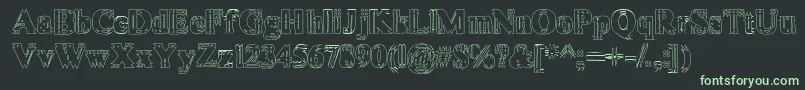 VibratoHollow-fontti – vihreät fontit mustalla taustalla