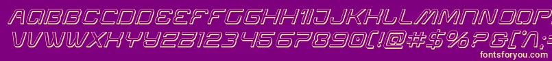 Miraclemercury3Dital-fontti – keltaiset fontit violetilla taustalla