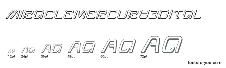 Miraclemercury3Dital Font Sizes