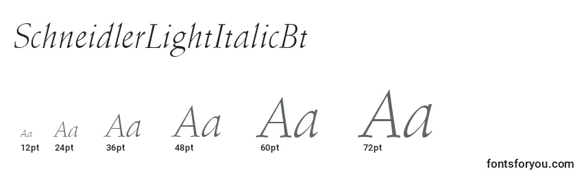 SchneidlerLightItalicBt Font Sizes
