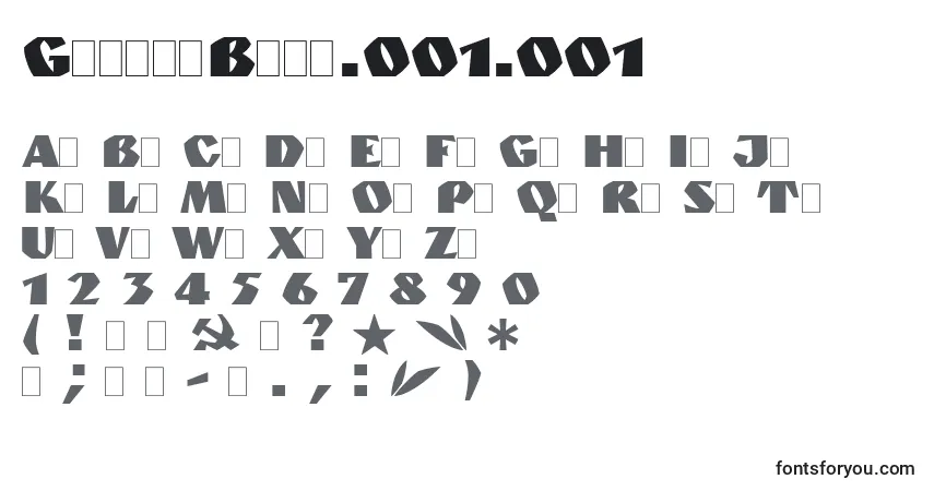Czcionka GranitBold.001.001 – alfabet, cyfry, specjalne znaki