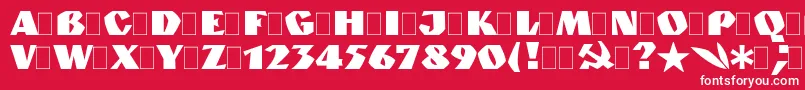Czcionka GranitBold.001.001 – białe czcionki na czerwonym tle