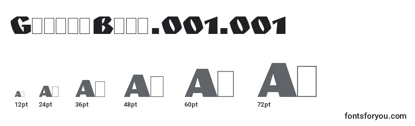 Размеры шрифта GranitBold.001.001