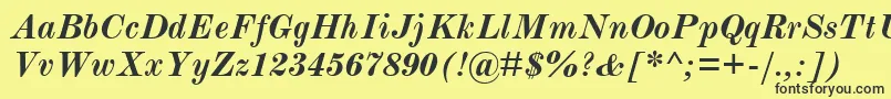 ModernmtBoldItalic-fontti – mustat fontit keltaisella taustalla