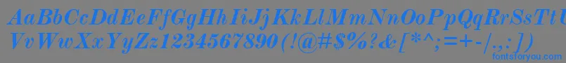 ModernmtBoldItalic Font – Blue Fonts on Gray Background