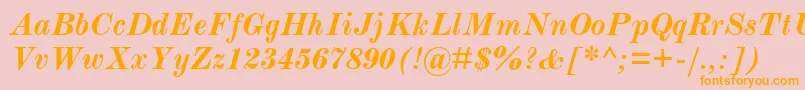 ModernmtBoldItalic Font – Orange Fonts on Pink Background