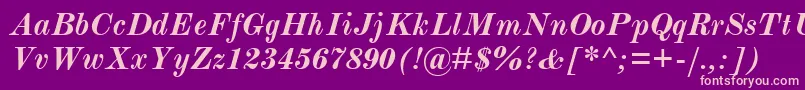 ModernmtBoldItalic Font – Pink Fonts on Purple Background