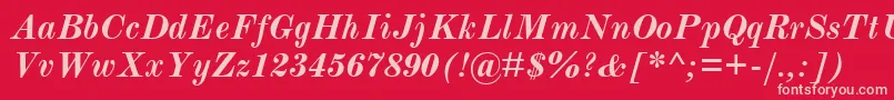 ModernmtBoldItalic Font – Pink Fonts on Red Background
