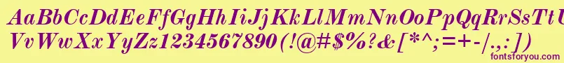 ModernmtBoldItalic Font – Purple Fonts on Yellow Background