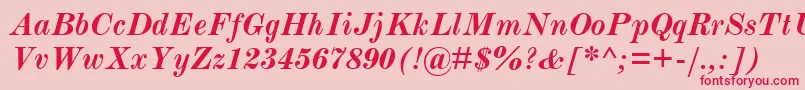 Подробнее о шрифте ModernmtBoldItalic Шрифт ModernmtBoldItalic – красные шрифты на розовом фоне