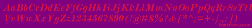 ModernmtBoldItalic Font – Red Fonts on Purple Background