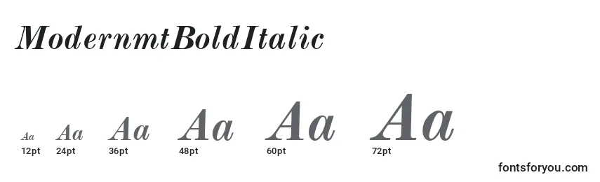 Größen der Schriftart ModernmtBoldItalic
