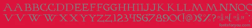 Hopfer Font – Gray Fonts on Red Background