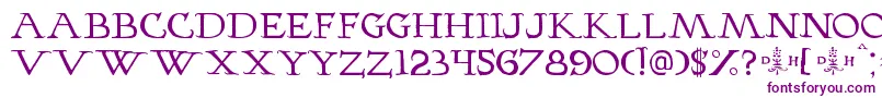 Hopfer-Schriftart – Violette Schriften auf weißem Hintergrund