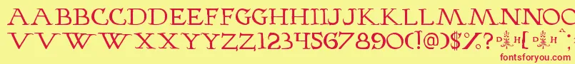 Hopfer Font – Red Fonts on Yellow Background