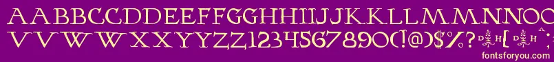 Hopfer Font – Yellow Fonts on Purple Background