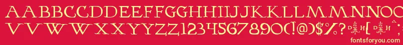 Hopfer Font – Yellow Fonts on Red Background