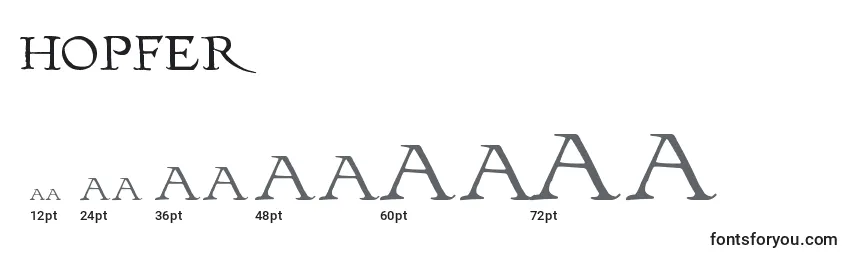 Размеры шрифта Hopfer