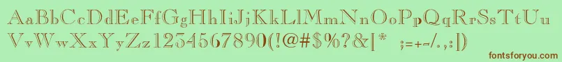 CaslonopenfaceThin-Schriftart – Braune Schriften auf grünem Hintergrund