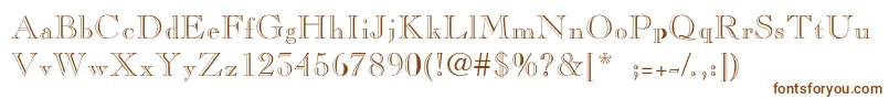 CaslonopenfaceThin-fontti – ruskeat fontit valkoisella taustalla