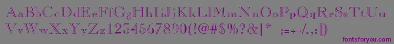 フォントCaslonopenfaceThin – 紫色のフォント、灰色の背景