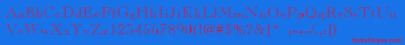 CaslonopenfaceThin Font – Red Fonts on Blue Background