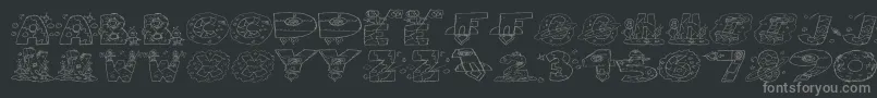 フォントSpaceAttack – 黒い背景に灰色の文字