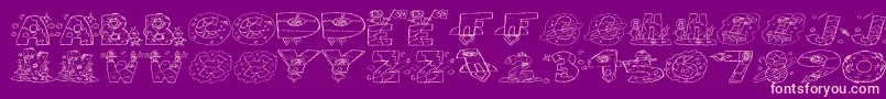 fuente SpaceAttack – Fuentes Rosadas Sobre Fondo Morado