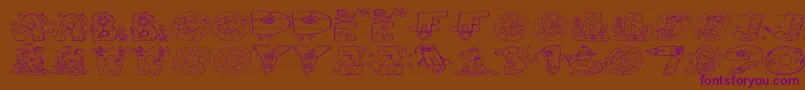 SpaceAttack Font – Purple Fonts on Brown Background