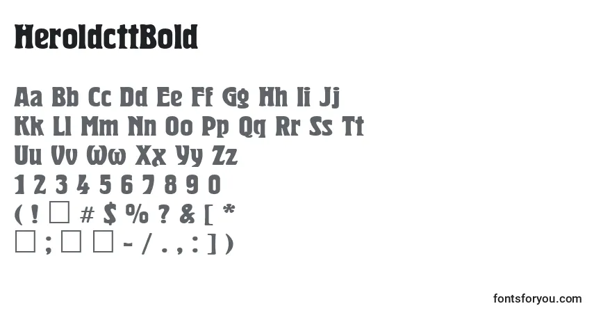 A fonte HeroldcttBold – alfabeto, números, caracteres especiais