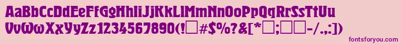 Czcionka HeroldcttBold – fioletowe czcionki na różowym tle