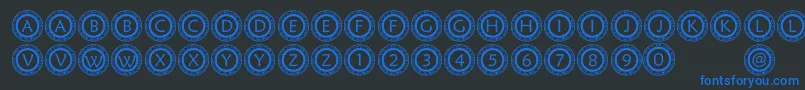PfScirc Font – Blue Fonts on Black Background