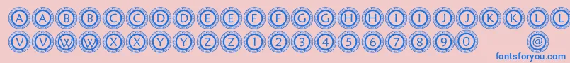 Police PfScirc – polices bleues sur fond rose
