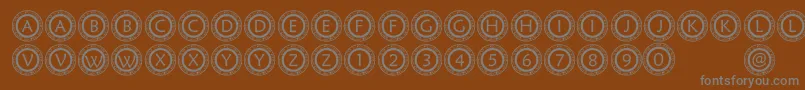 PfScirc Font – Gray Fonts on Brown Background