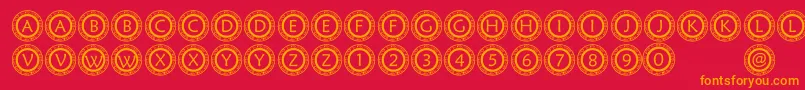 PfScirc Font – Orange Fonts on Red Background