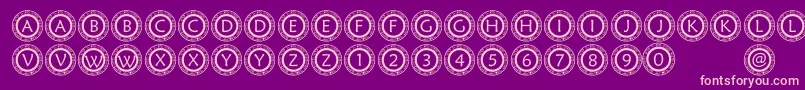 Fonte PfScirc – fontes rosa em um fundo violeta