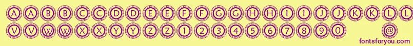 PfScirc Font – Purple Fonts on Yellow Background