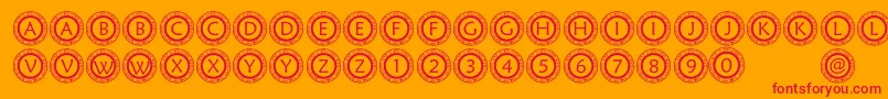 PfScirc Font – Red Fonts on Orange Background