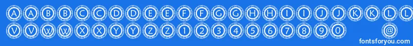 フォントPfScirc – 青い背景に白い文字